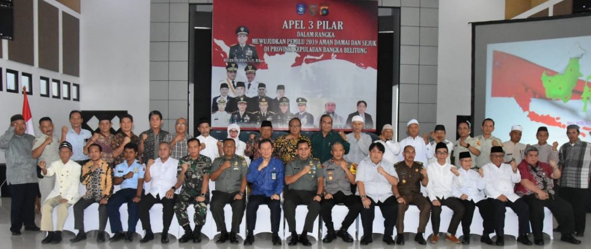 Tiga Pilar Kompak, Pemilu 2019 di Babel Damai dan Sejuk