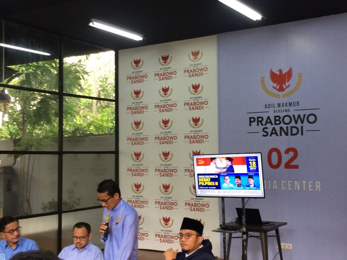 Debat Capres Kedua, Sandi Puas dengan Penampilan Prabowo