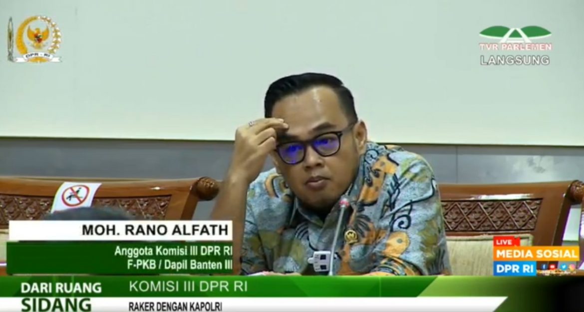 Anggota Komisi III DPR Fraksi PKB Mohamad Rano Alfath