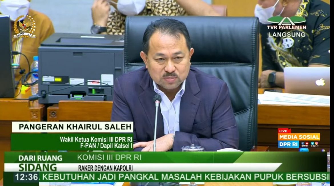 Wakil Ketua Komisi III DPR Fraksi PAN Pangeran Khairul Saleh