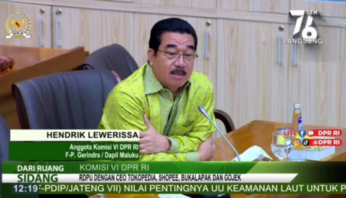 Anggota Komisi VI DPR Fraksi Gerindra Hendrik Lewerissa