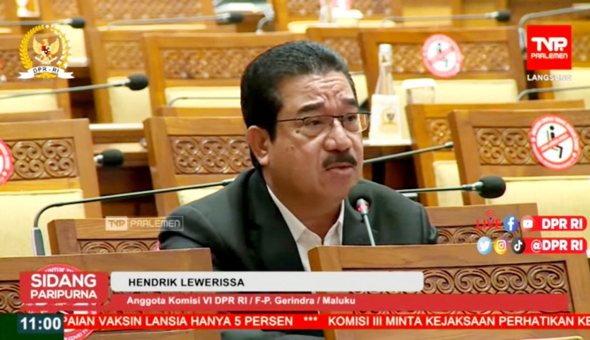 Anggota Komisi VI DPR Fraksi Gerindra Hendrik Lewerissa