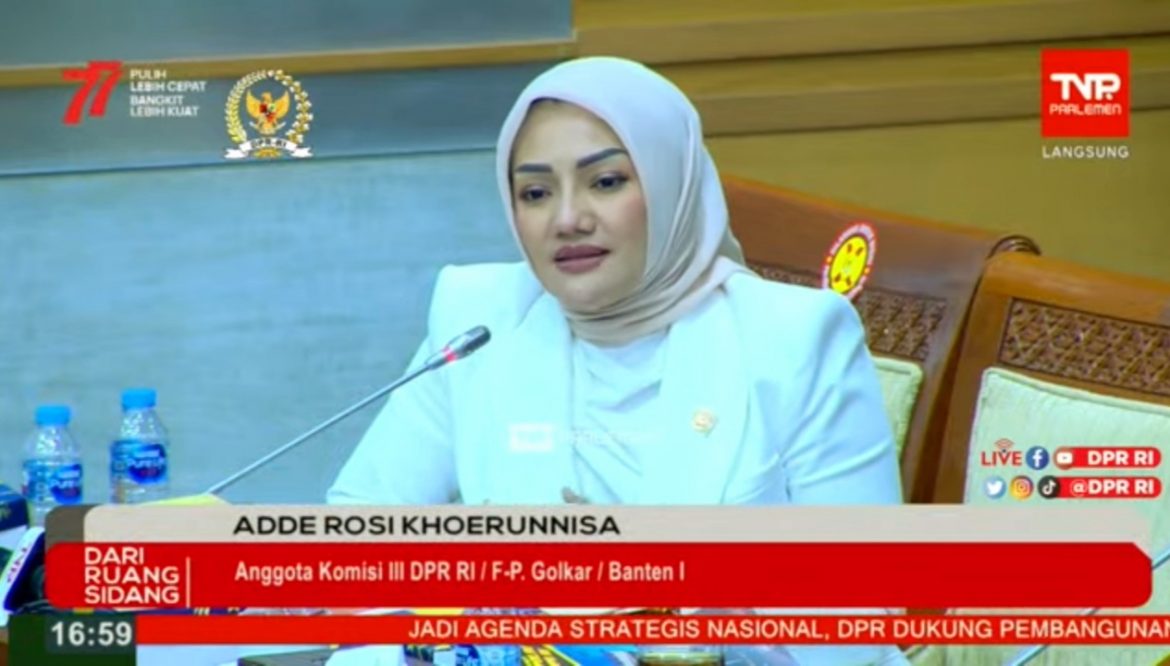 Anggota Komisi III DPR Fraksi Golkar Adde Rosi Khoerunnisa