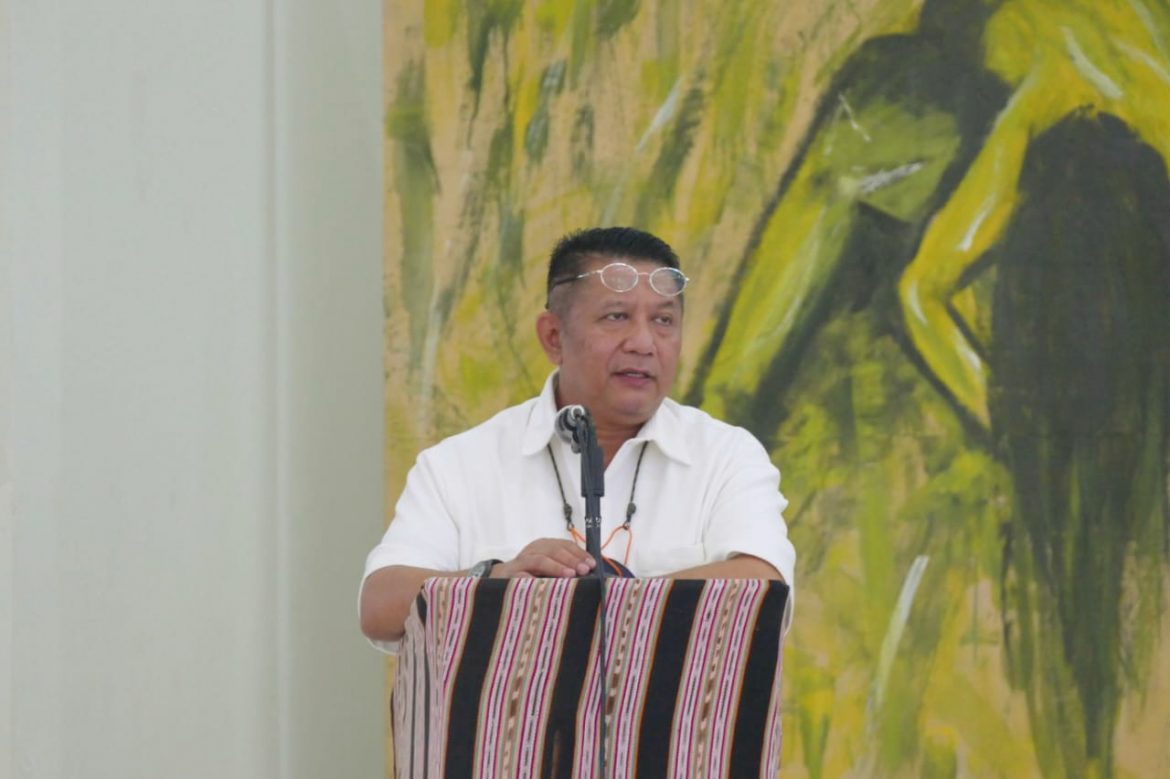 Anggota MPR RI Fraksi PKB, Dipo Nusantara Pua Upa, saat melaksanakan sosialisasi 4 pilar Kebangsaan di Kabupaten Manggarai Barat, tepatnya di Aula d’ AJ Hall SMAK St. Ignasius Loyola, Labuan Bajo, Nusa Tenggara Timur (NTT), Senin (29/5/2023).