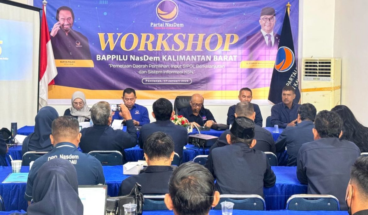 Acara Pemetaan Basis Daerah Pemilihan (Dapil) dan Komisi Saksi Partai NasDem yang digelar di Kantor DPW Partai NasDem Kalbar, Sabtu (17/1/2026).