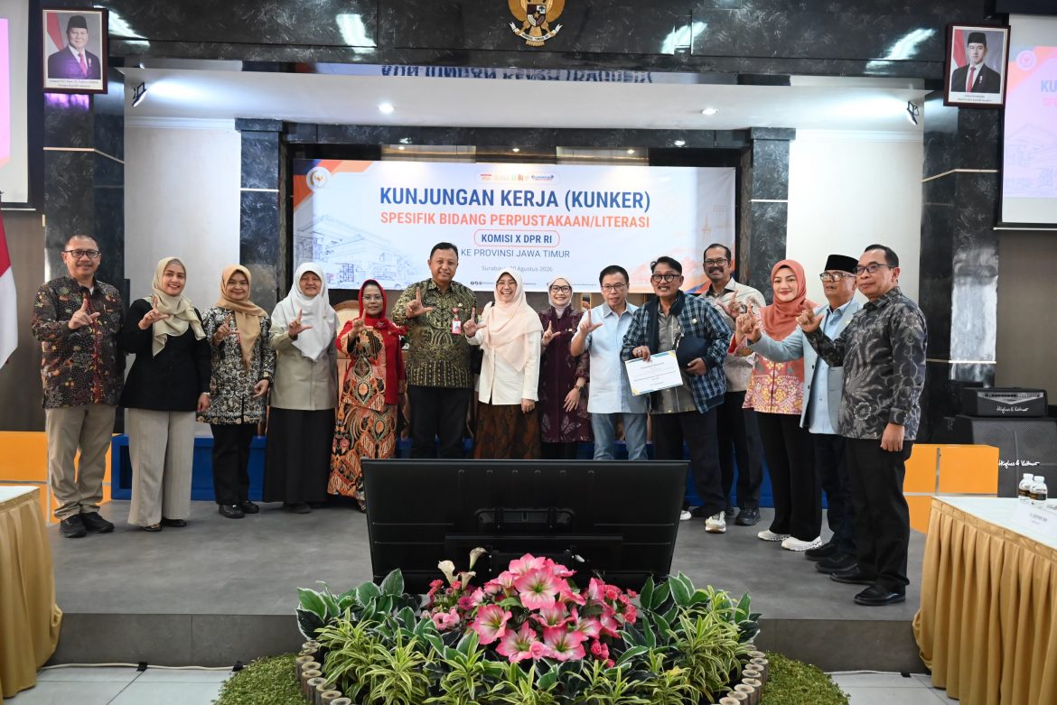 Kunjungan Kerja Spesifik Bidang Perpustakaan dan Literasi Komisi X DPR ke Provinsi Jawa Timur pada tanggal 20–22 Agustus 2026.